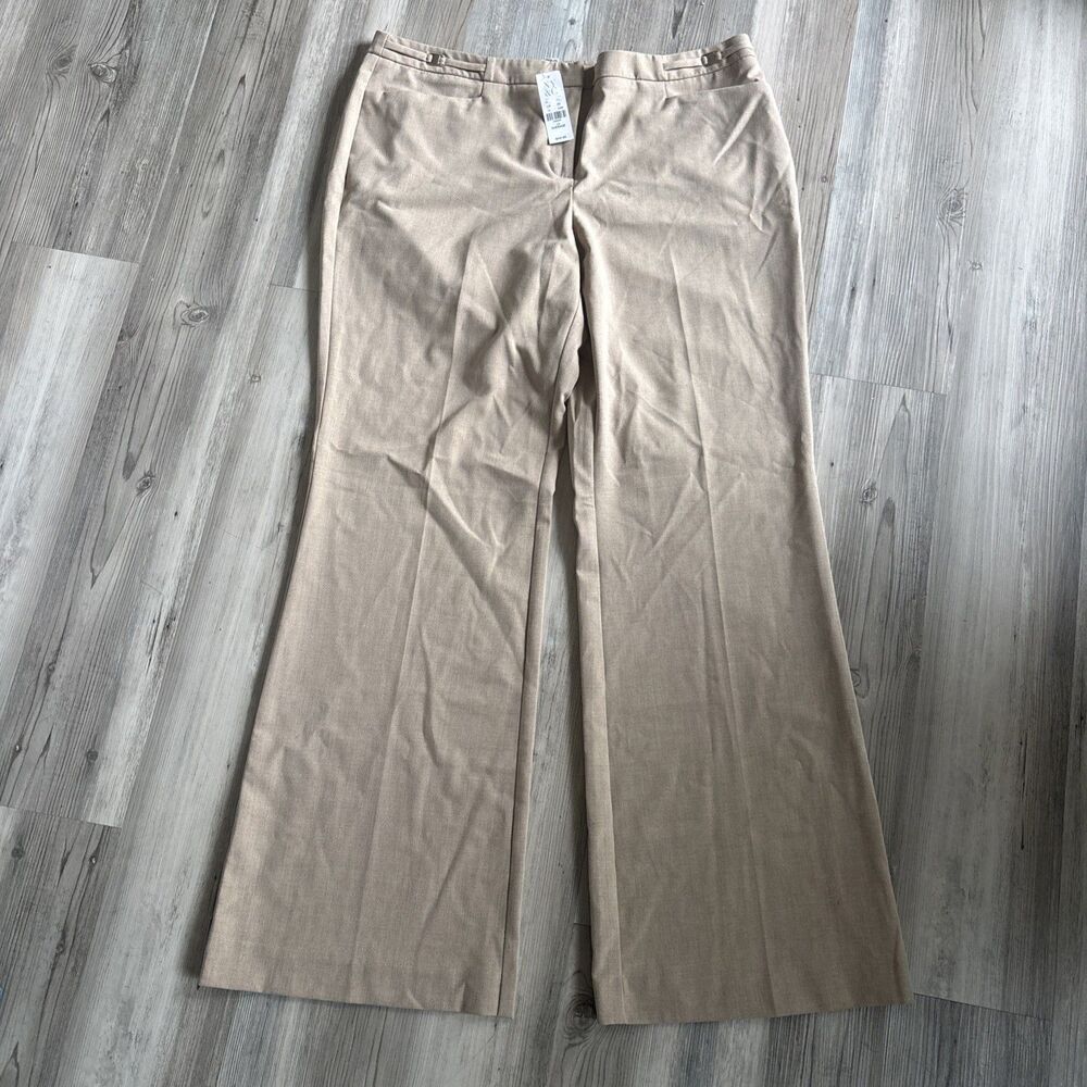 NWT New York And Company Beige Wide Leg Dress Pants Size 14
